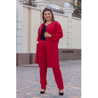 Брючный костюм двойка с удлинённым пиджаком