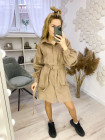 Стильное вельветовое платье рубашка с поясом
