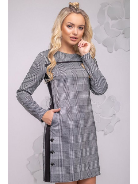 Коротке плаття в клітинку