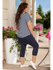 Полосатый костюм для женщин большого размера (из футболочной вискозы)