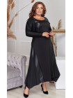 Красивое вечернее платье большого размера (длинное, нарядное, с кож. вставками)